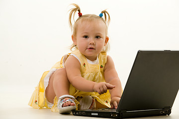 Image showing Baby with laptop