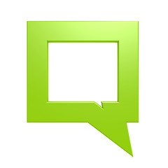 Image showing Square green speech bubble