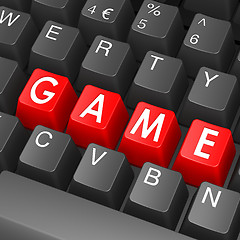 Image showing Black keyboard with game word