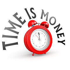 Image showing Alarm clock with time is money
