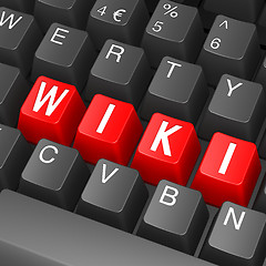 Image showing Black keyboard with wiki word