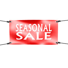 Image showing Banner seasonal sale with four ropes on the corner