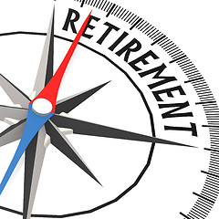 Image showing Compass with retirement word