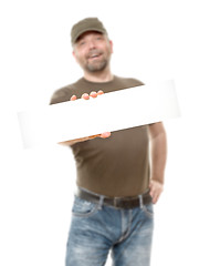 Image showing bearded man white board