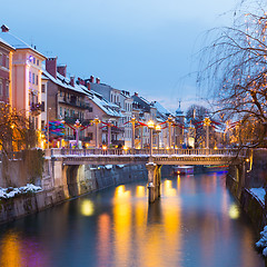 Image showing Ljubljana in Christmas time. Slovenia, Europe. 