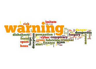 Image showing Warning word cloud