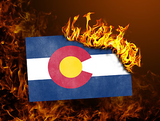 Image showing Flag burning - Colorado