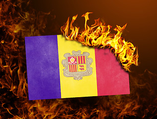 Image showing Flag burning - Andorra