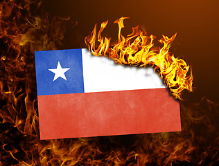 Image showing Flag burning - Chile