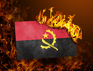 Image showing Flag burning - Angola