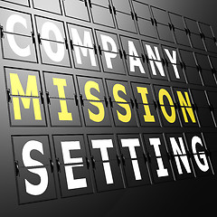 Image showing Airport display company mission setting