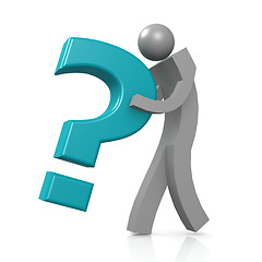 Image showing Man and blue question mark