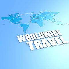 Image showing Worldwide travel world map