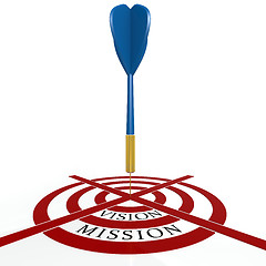 Image showing Dart board with vision mission