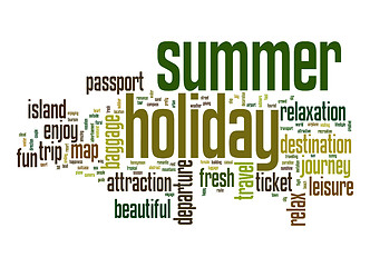 Image showing Summer holiday word cloud