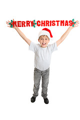 Image showing Christmas child with Joyful message