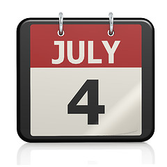 Image showing July 4, Independence Day calander