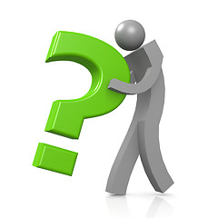 Image showing Man and green question mark