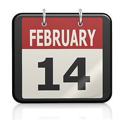 Image showing February 14, Valentine s Day calendar