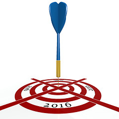 Image showing Dart board with 2016