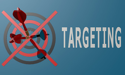 Image showing Dart board blue targeting