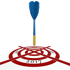 Image showing Dart board with 2017