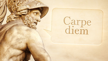 Image showing Menelaus statue with text