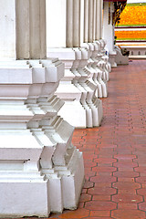 Image showing column  temple   in   bangkok  thailand incision of the temple 