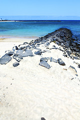 Image showing white coast lanzarote  in spain   