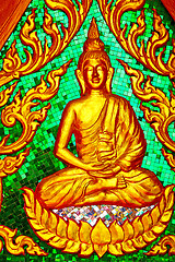 Image showing siddharta   in the temple bangkok asia   thailand green