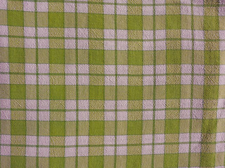 Image showing Green checkered tablecloth background