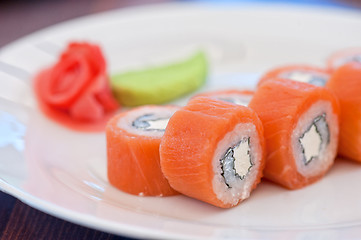 Image showing Salmon roll sushi