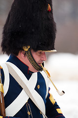 Image showing Smoking russian musketeer