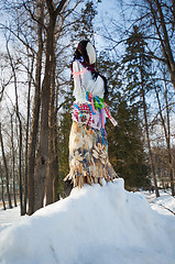 Image showing Doll Maslenitsa on a hill