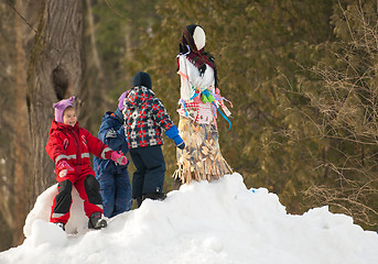 Image showing Doll of Maslenitsa hill