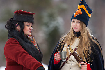 Image showing Two women talk