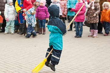 Image showing Broomstick running