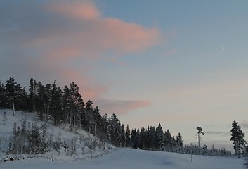 Image showing The moon at sunset