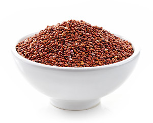 Image showing bowl of red quinoa seeds