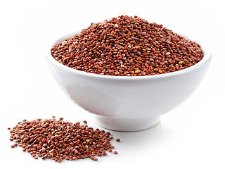 Image showing bowl of red quinoa seeds