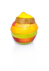 Image showing Mixed fruit on white