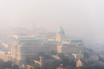 Image showing Aerial view of Budapest with large houses