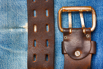 Image showing vintage leather belt