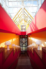 Image showing Interior of an old covered bridge