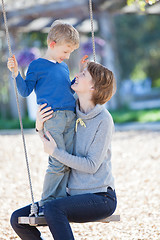 Image showing family at swings