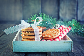 Image showing biscuit sticks and cookies