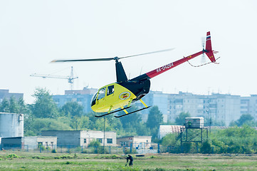 Image showing Piloting of Eurocopter AS-350 on airshow