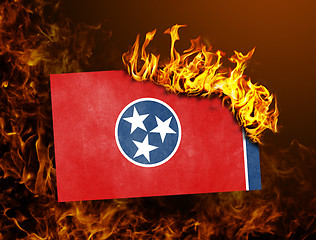 Image showing Flag burning - Tennessee
