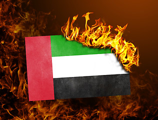 Image showing Flag burning - United Arab Emirates