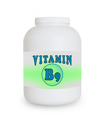 Image showing Vitamin B9 container